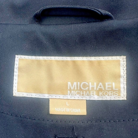 Michael Kors Black All Weather Trench Coat Size Large - Picture 13 of 15